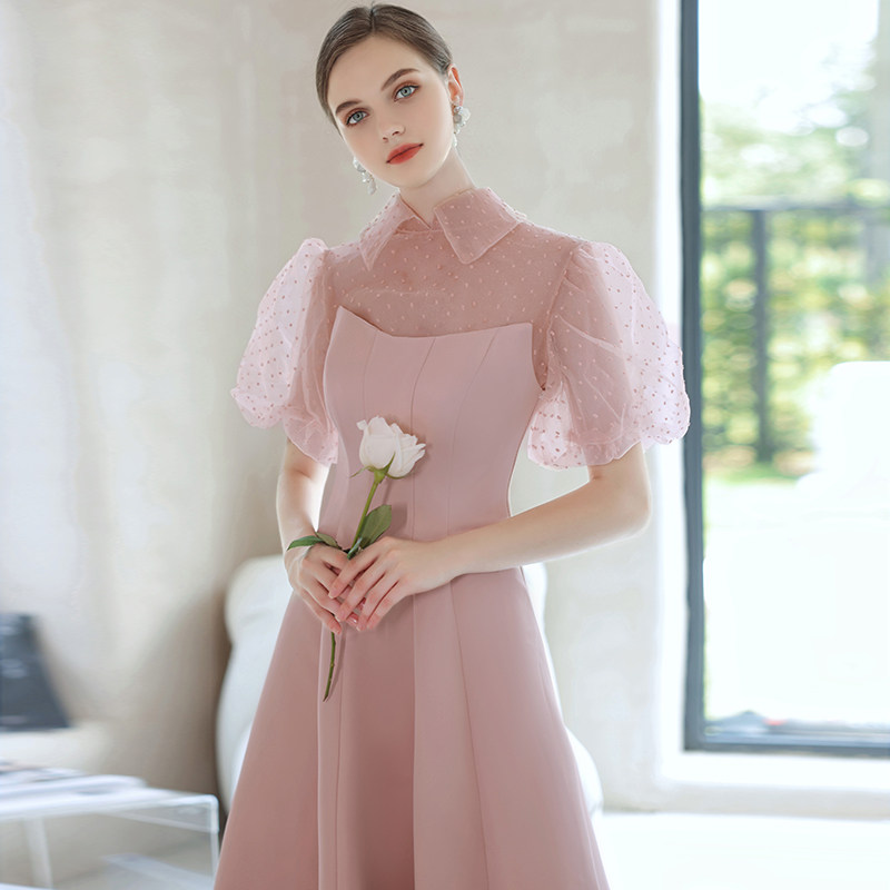 Pink Evening Dress 2022 New Wedding Engagement Toast Banquet Hosted Birthday Long Nepotism Dreamy Triple Wear