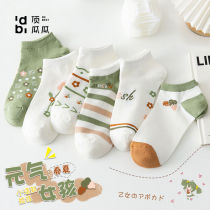 Top melon gua socks childrens socks summer shallow thin style ins tide small flower female socks low-top striped womens boat socks