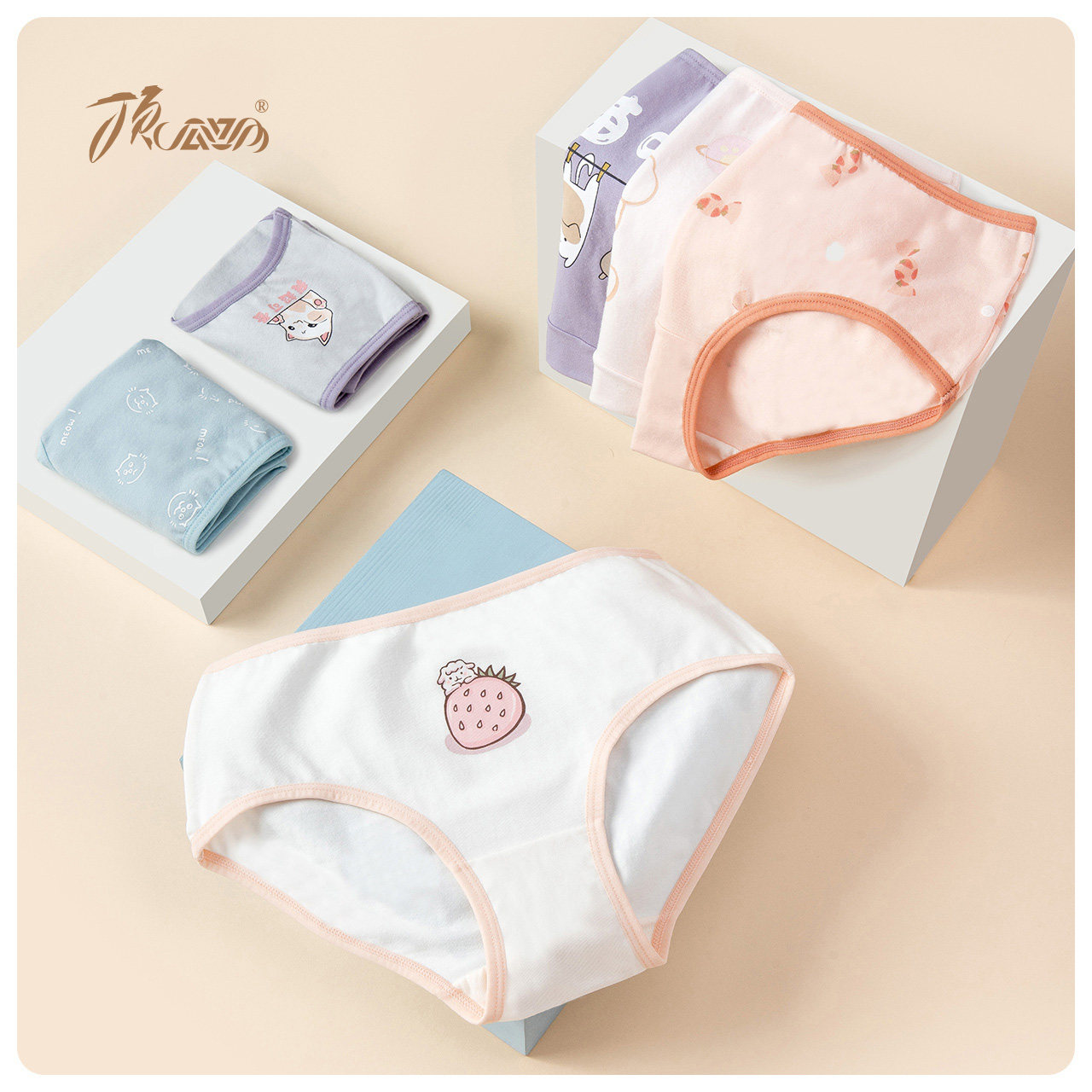 Top melon melon children's underwear girl's pure cotton triangular pants little girl triangle 5 years old CUHK Tong 10 female baby 6 years old