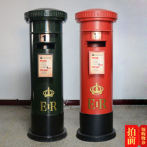 Extra large British retro mailbox model photography props home soft decoration ornaments iron post office box furnishings