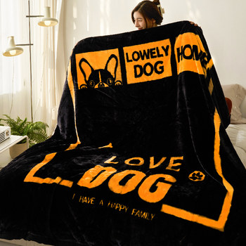 Blanket Quilt for Autumn and Winter, Raschel Double-Sided Plush All-Season Blanket, Thickened Throw Blanket, Air Conditioning Blanket, Winter Blanket