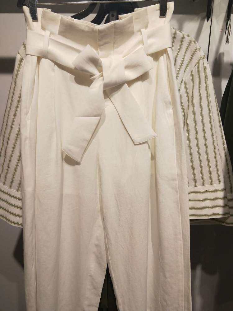 MECITY2019 summer style female shuttle weave strap wide leg pants 547606 hangover 599