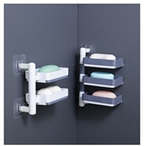 Creative punch-free rotatable wall-mounted storage box double-layer soap holder property Nordic Soap Box Kitchen multi-layer