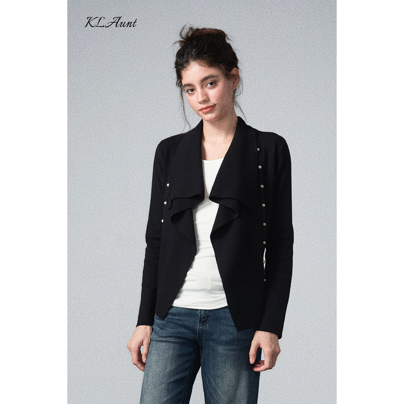 Klaunt Auntie Dinosaur Wool Button-Down Design Knit Cardigan Klaunt Auntie Dinosaur Wool Button-Down Design Knit Cardigan