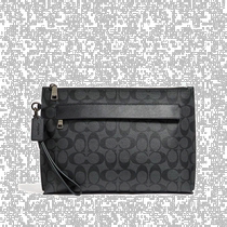 Hong Kong Straight Hair Coach Outlet Large Mens Zipper PVC Clutch F29508CQBK
