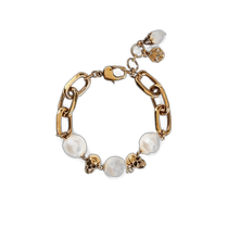 Hong Kong direct mail Alexander McQueen Alexander McQueen ladies gold-plated artificial pearl water