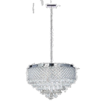 finesse decor Cinderella Crystal Round Chandelier - Transparent (American Outlet) Straight Hair