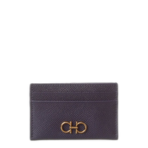 salvatore ferragamoFerragamo Gancini Leather Card Holder - Blue (USA