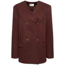 Hong Kong direct mail trendy luxury LOULOU STUDIO womens Icha cotton linen suit jacket