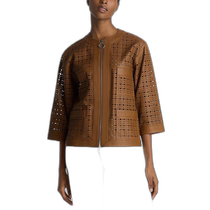 (Direct Mail from USA) St John) Leather Laser Cut Jacket