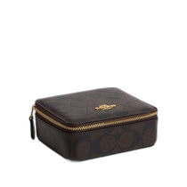US Direct Mail COACH Large Iconic Canvas Jewelry Box C3311 Gold Brown Black Coach