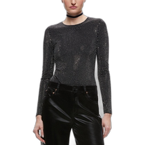 alice olivia Taeyn Embellished Bodysuit - Black (USA Outlet) Straight Hair