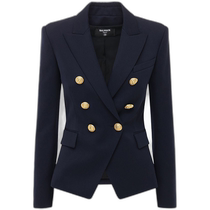 Hong Kong direct mail fashionable luxury Balmain Balmain womens double-breasted wool twill suit jacket