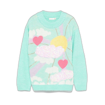 Hong Kong direct mail BILLIEBLUSH girls shirt U2046172B blue long-sleeved sweater