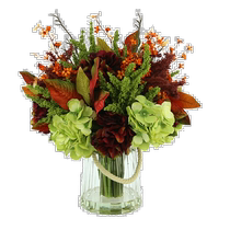 creative displays autumn arrangement with hydrangea heather and pampas - green