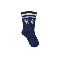 Korean direct mail MLB large logo striped socks New York (L Navy)
