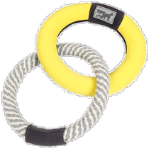 Pet Life Ring Toss Double Link Jute Rope and Floating Ring Dog Toy - Yellow (USA