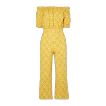 Hong Kong direct mail trendy luxury SALONI womens Juli smocked off-shoulder broderie embroidered cotton jumpsuit 7