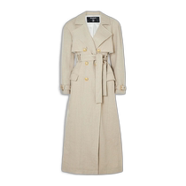 Hong Kong direct mail trendy luxury Balmain Balmain womens belted double-breasted linen blend windbreaker AF0T