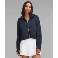 Военно-морская толстовка с капюшоном с молнией, оверсайз