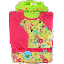 Hong Kong Straight Hair Green SproutsSnap Go Easy to put on and take off long-sleeved bibs 12 24 pieces