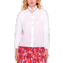 SUNDRY Mini lap collar button shirt white (American Ole) straight hair