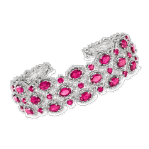 Ross-Simons Pink Topaz and White Zircon Bracelet in Sterling Silver - 7 (