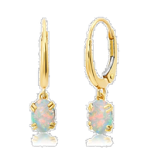 nicole miller10k white gold or yellow gold oval cut 6x4mm stone dangling lever lugs