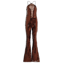 Hong Kong direct mail trendy luxury TALLER MARMO womens Jagger sequined flare jumpsuit 004298