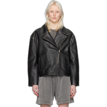 Hong Kong direct mail trendy luxury Acne Studios womens black padded leather jacket A7017