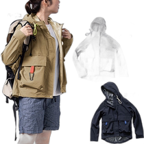 Japan direct mail Makku womens splash-proof large pocket raincoat mountain parka raincoat top hooded waterproof