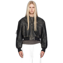 Hong Kong direct mail trendy luxury Acne Studios womens black distressed bomber jacket A70