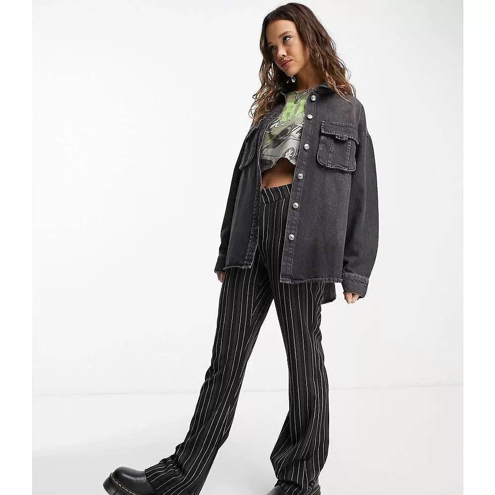 Гонконгская прямый почтовый поставка Tide Luxury ASOS шекет дизайн джинсовый рабочий карман стирка черная куртка