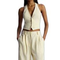 a l c Woodson Pinstripe Tank Top (Cream Black Stripes) - Cream Black Stripes