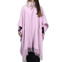 Japan direct mail HERNO Resort Poncho Resort Poncho knitted cape tassel high collar