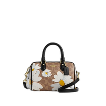 USA direct mail COACH mini Rowan crossbody bag made of iconic canvas with floral print C