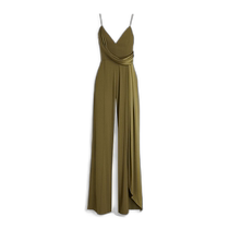 Hong Kong direct mail trendy luxury ALEX PERRY Womens Harlow draped satin crepe wide-leg jumpsuit J