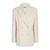 Hong Kong direct mail fashion luxury CLAUDIE PIERLOT womens double-breasted cotton and linen blended gabardine suit outer