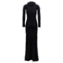 Korean direct mail OFF WHITE23SS mid-length dress for women OWHI090S23KNI00110451045BLA