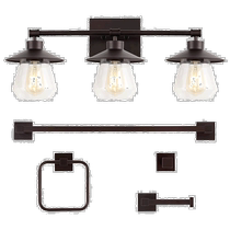 jonathan yAvalon 26-Inch 3-Light Farmhouse Cottage Vanity Lamp with Bathroom Hardware 5