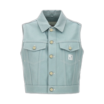 Hong Kong direct mail trendy luxury Fendi Fendi womens lapel denim vest FLF775AOE7