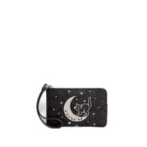 USA Direct Mail COACH Iconic Canvas Corner Zipper Wristband with Halloween Pattern CW869 Silver