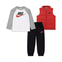 (Direct Mail from the United States) Nike Toddler Boys Futura Logo Down Vest Long Sleeve T-Shirt Pants