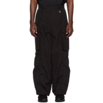 Hong Kong Direct Mail Trendy Luxury Wooyoungmi Mens Black Curved Overalls W241P