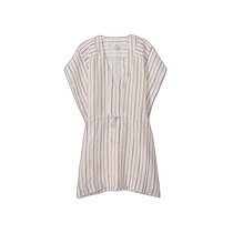 Hong Kong Direct Mail Trendy Luxury Reiss Womens Romy V-neck Striped Linen Cotton Blended Turkish Style