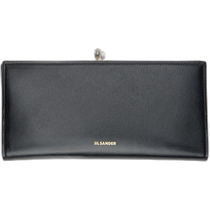 Hong Kong Direct Mail Fashion Luxury Jil Sander Womens Black Medium Goji Wallet J0