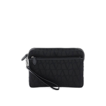 Hong Kong direct mail fashionable luxury Valentino mens all-over logo pattern zipper clutch bag