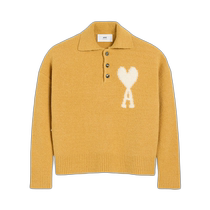 Hong Kong direct mail trendy luxury Ami Paris mens wool knitted Polo shirt UPL325KN0032