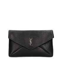 Hong Kong direct mail Saint Laurent mens Cassandre large leather clutch bag
