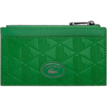 香港直邮潮奢 Lacoste 法国鳄鱼 男士 绿色 Monogramme Zipped 钱